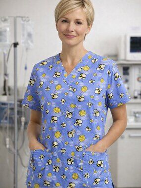 Honey Bee nurse's uniform scrubs medical office wear top